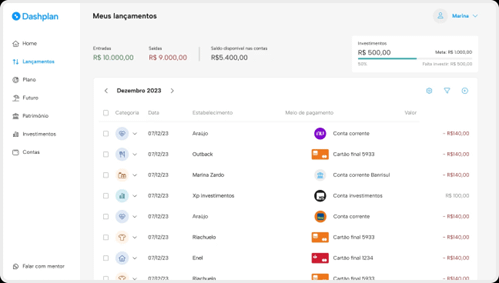 Software para organizar finanças pessoais Mova Planejamento